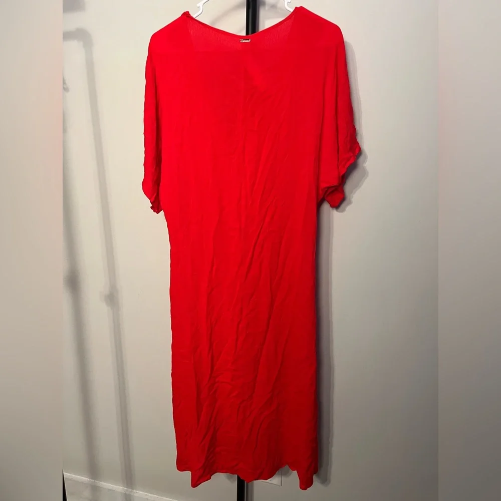 NWT Raisins Womens Paradise Cover-Up Red Twist Front Medium New!